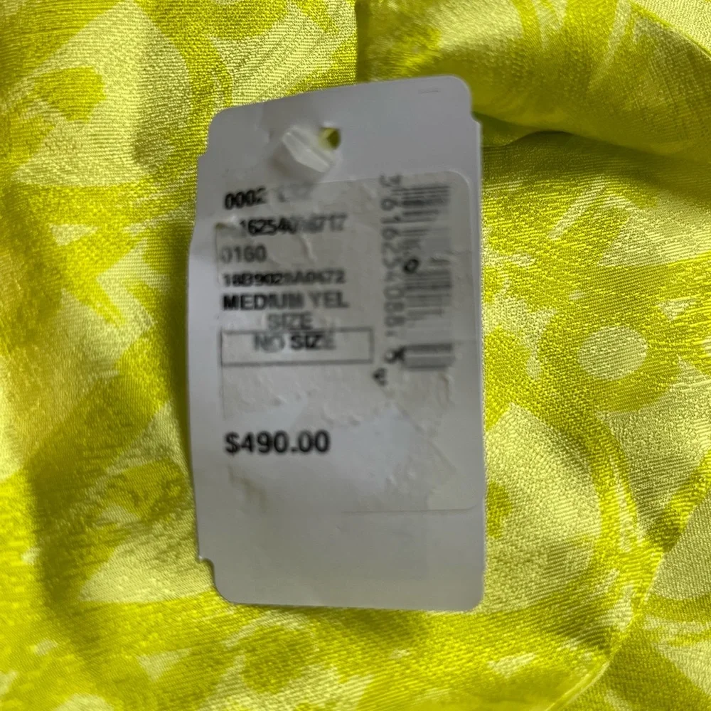 Dior Mens Silk Jacquard Snood Scarf Neck Bandana Fluorescent Yellow